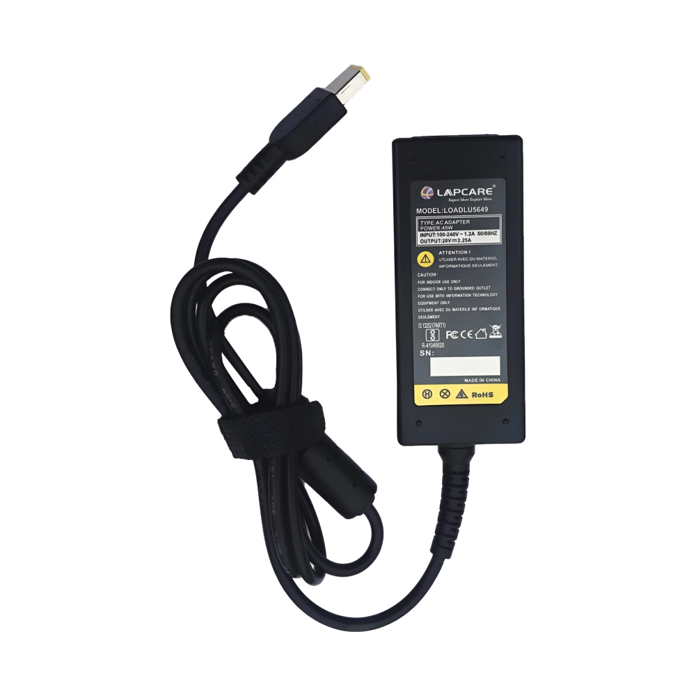 Lapcare Laptop Adapter Compatible For Lenovo 45w | 20v/2.25a | USB Pin view 2